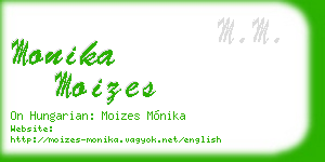 monika moizes business card